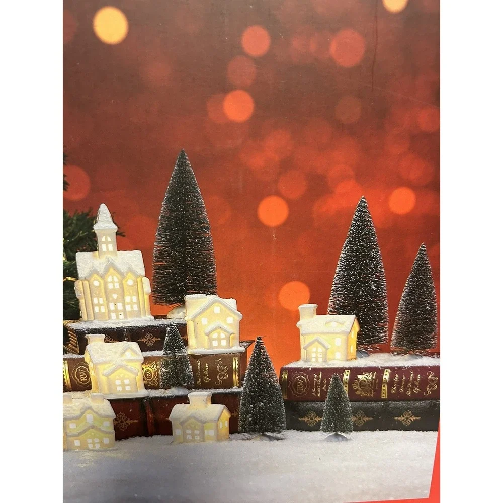 Beautiful Ceramic LED Lighted Village 16 Piece Set Brand NEW In Box